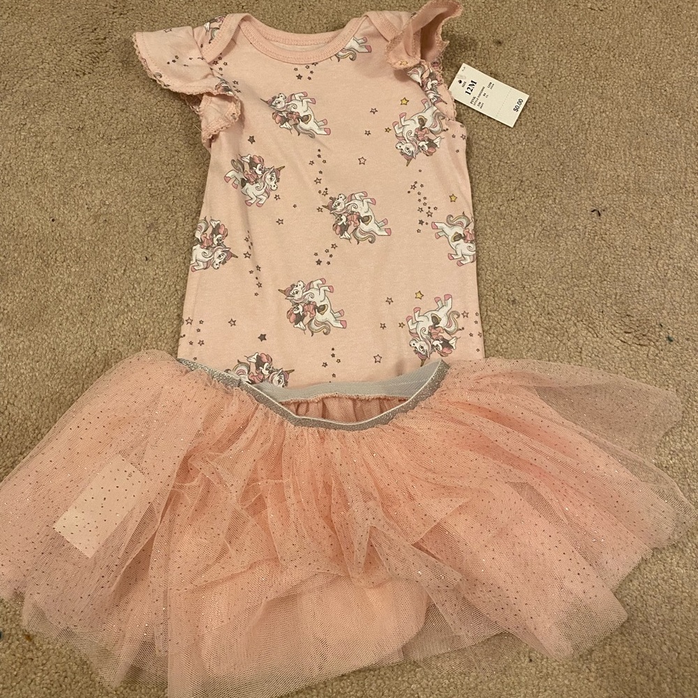 Disney baby girl onesie with tutu NEW with tags
